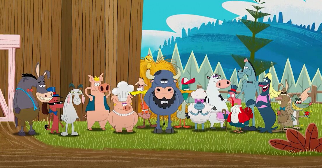 Storyboard de animación sobre una mesa